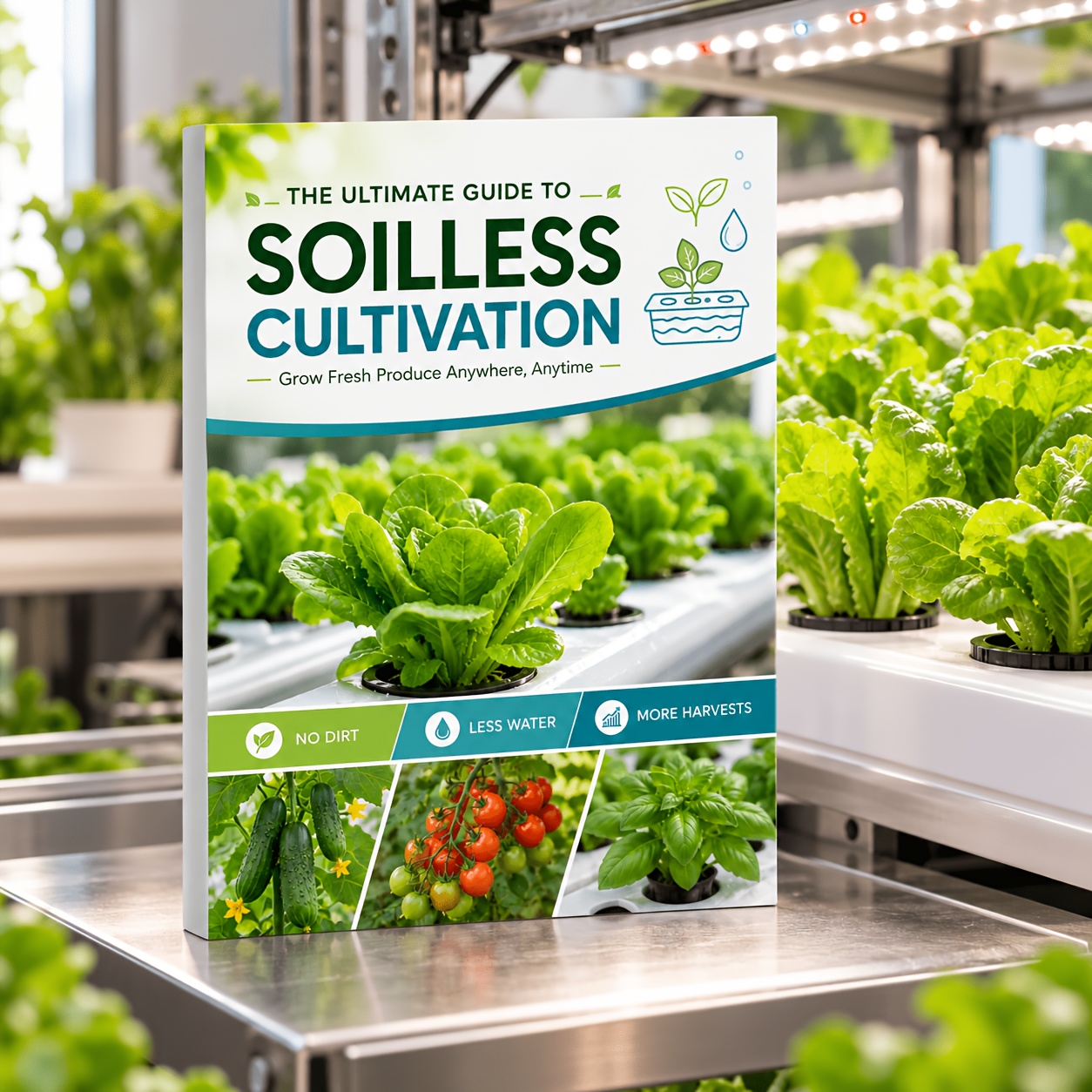 The Ultimate Guide to Soilless Cultivation - Beginner-Friendly Hydroponic Gardening Book for Growing Fresh Vegetables, Herbs and Fruit Indoors with Less Water, No Soil and More Harvests